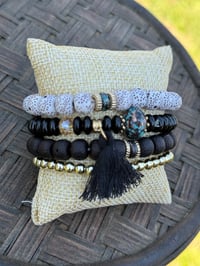 Black 4pc Bracelet Stack