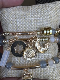 Image 1 of 3 pc Bracelet Stack w/Charms