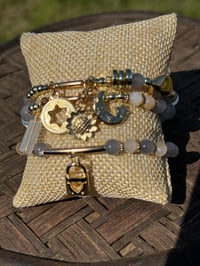 Image 2 of 3 pc Bracelet Stack w/Charms