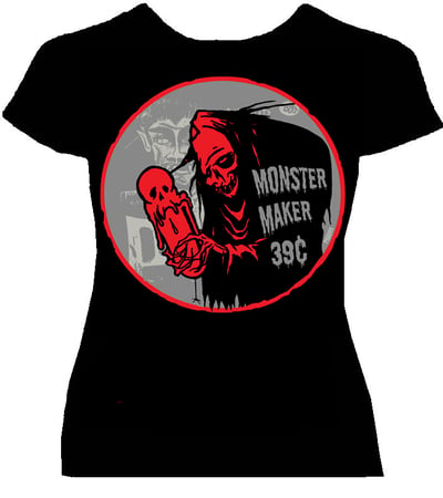 Image of preorder MONSTER MAKER - womans fitted shirt -ships APRIL 5th