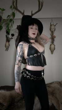Image 2 of Hellbent Leather Night Rider fringe concho leather top