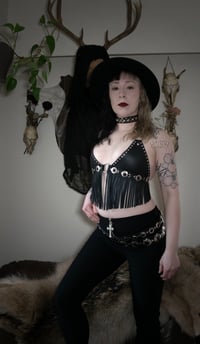 Image 3 of Hellbent Leather Night Rider fringe concho leather top