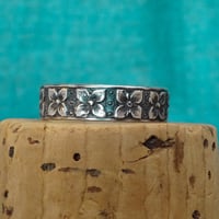 Image 1 of Square Floral  Stacking Ring