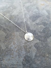 Image 1 of Hammered Sterling Silver Disc Necklace--Bright