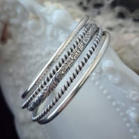 Image 2 of Cuff Set of 5 -- Floral, Rope, Half Round
