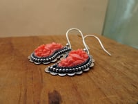 Image 4 of Paisley Earrings -- Coral