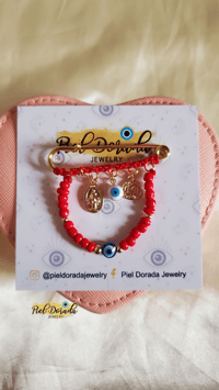 Pregnancy Protection Pin (Virgen Milagrosa, Evil Eye, San Benito)