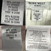 Image 4 of Women's Nine West White Denim Blazer,  SZ 16 , Embellished w- pearls, pins & patches 