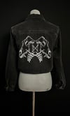 OOAK SIZE M WOLF RUNIC CROP DENIM JACKET