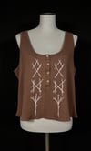 OOAK XL BROWN RUNIC HENLEY TANK