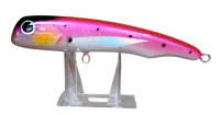 Image 1 of 60g  Black Tip, Pink Body Silver Wing Diving Popper