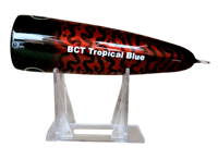 Image 2 of 60g Burgundy, Black Tiger Stripes Silver Wing Cone Head Popper 