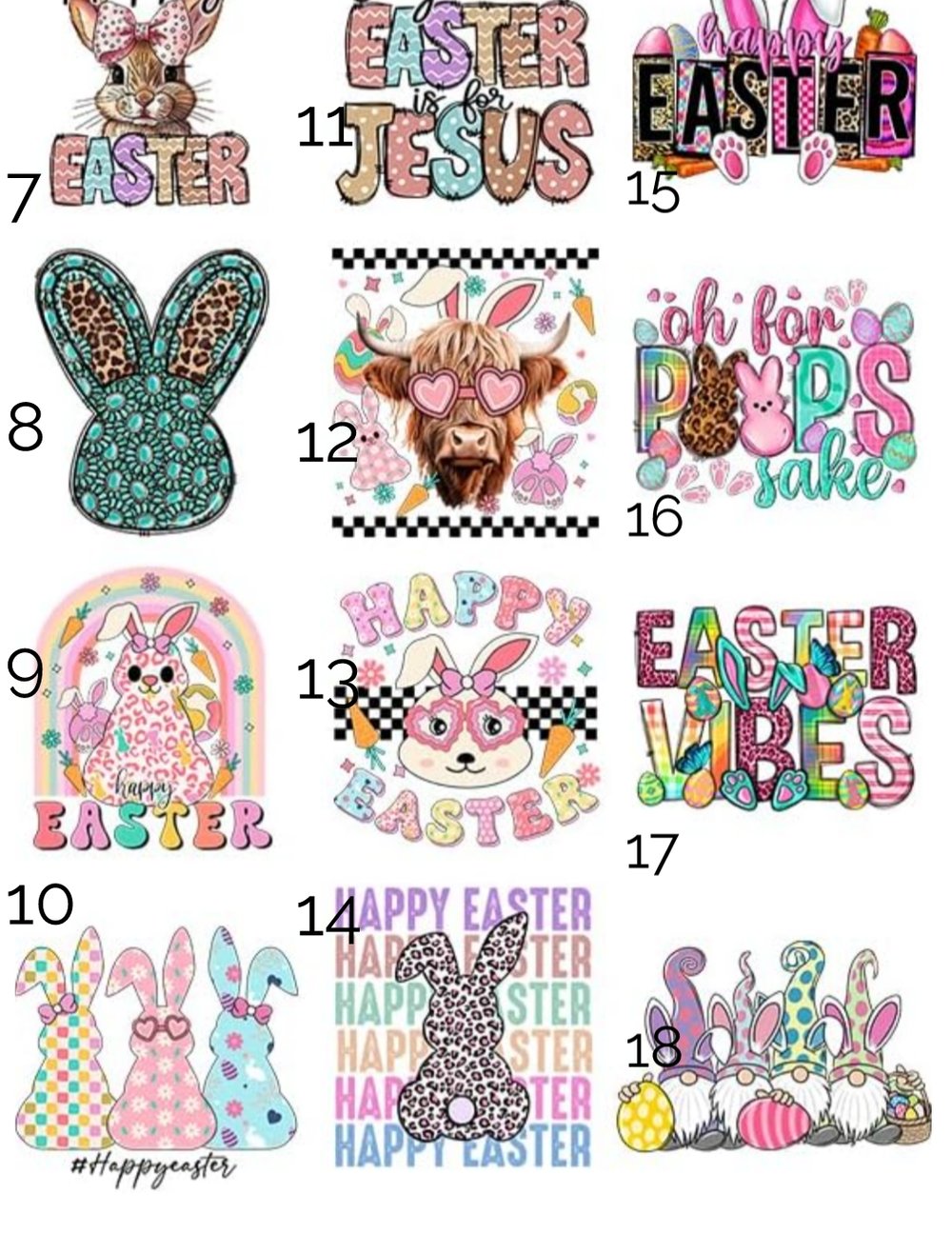 Image of Easter DTF Transfers