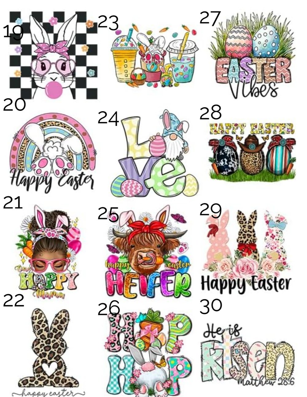 Image of Easter DTF Transfers