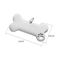 Image 2 of Dog Bone Charms 10 pcs/lot  - 1.8mm x 0.9mm Steel Jewelry Making Engraving blanks.