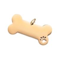 Dog Bone Charms 10 pcs/lot - 1.8mm x 0.9mm Steel Jewelry Making Engraving blanks - Gold Color