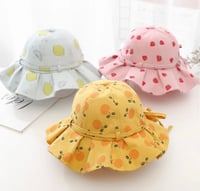 Image 4 of Valentina Ruffle Sun Hat In Peaches & Cream