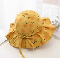 Image 1 of Valentina Ruffle Sun Hat In Peaches & Cream