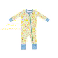 Image 1 of Baby Bamboo Pajamas w/ Dreamcuffs® - Blue Bananas