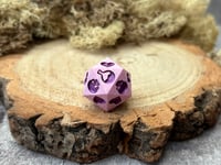 Image 1 of Death Save D20 for Dungeons and Dragons | Pink and Purple Jesmonite Dice