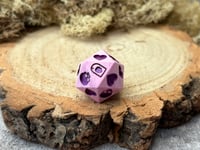 Image 2 of Death Save D20 for Dungeons and Dragons | Pink and Purple Jesmonite Dice