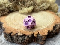 Image 3 of Death Save D20 for Dungeons and Dragons | Pink and Purple Jesmonite Dice