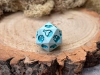 Image 1 of Death Save D20 for Dungeons and Dragons | Light Blue Jesmonite Dice