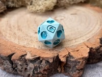 Image 2 of Death Save D20 for Dungeons and Dragons | Light Blue Jesmonite Dice