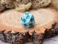 Image 3 of Death Save D20 for Dungeons and Dragons | Light Blue Jesmonite Dice