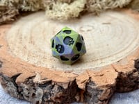 Image 4 of B Grade Death Save D20 Dice for Dungeons and Dragons | Grey and Yellow Swirl Jesmonite Dice