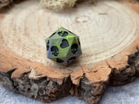 Image 3 of B Grade Death Save D20 Dice for Dungeons and Dragons | Grey and Yellow Swirl Jesmonite Dice