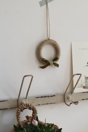 Image of Mini couronne/cadre macramé lin (CDRMACRAM1)