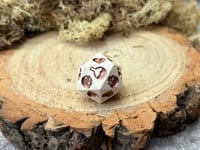 Image 1 of Death Save D20 for Dungeons and Dragons | Beige and Bronze Jesmonite Dice