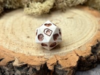 Image 2 of Death Save D20 for Dungeons and Dragons | Beige and Bronze Jesmonite Dice