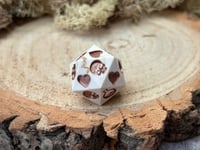 Image 3 of Death Save D20 for Dungeons and Dragons | Beige and Bronze Jesmonite Dice