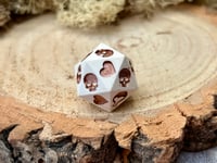 Image 4 of Death Save D20 for Dungeons and Dragons | Beige and Bronze Jesmonite Dice