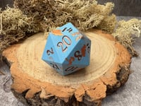 Image 1 of Blue and Copper D20 Chonk | Large Jesmonite Dungeons and Dragons Dice