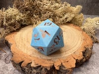 Image 3 of Blue and Copper D20 Chonk | Large Jesmonite Dungeons and Dragons Dice