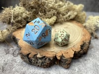 Image 5 of Blue and Copper D20 Chonk | Large Jesmonite Dungeons and Dragons Dice
