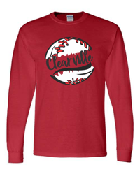 Long Sleeve Clearville Baseball Design 1