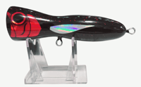 Image 1 of 40g  Black, Red Speckled Silver Wing Popper