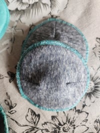 Image 2 of Linen Nursing Pads - Aqua, Black, Melange