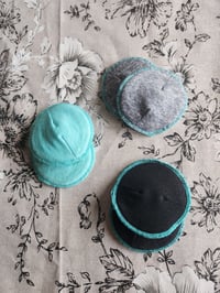 Image 1 of Linen Nursing Pads - Aqua, Black, Melange