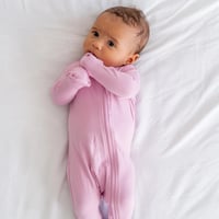 Image 2 of Infant Bamboo Pajamas w/ Dreamcuffs™ - Misty Mauve