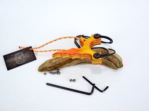 Image of Wooden Slingshot, Spectraply The Twister Sling Shot, Wood Catapult, right hand pull, left hand hold