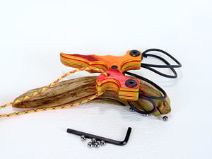 Image of Wooden Slingshot, Spectraply The Twister Sling Shot, Wood Catapult, right hand pull, left hand hold