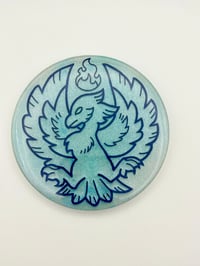 Image 1 of Mythical Creature Resin Coaster Art (Phoenix, Dragon, Kitsune, Winged Unicorn)