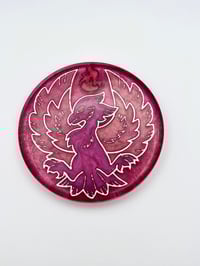 Image 2 of Mythical Creature Resin Coaster Art (Phoenix, Dragon, Kitsune, Winged Unicorn)