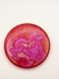 Image 7 of Mythical Creature Resin Coaster Art (Phoenix, Dragon, Kitsune, Winged Unicorn)
