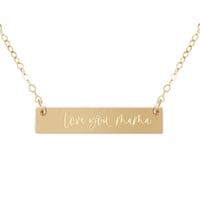 Image 2 of Zen & Zuri Gold Filled Engraved Bar Necklace - 2 Styles Available